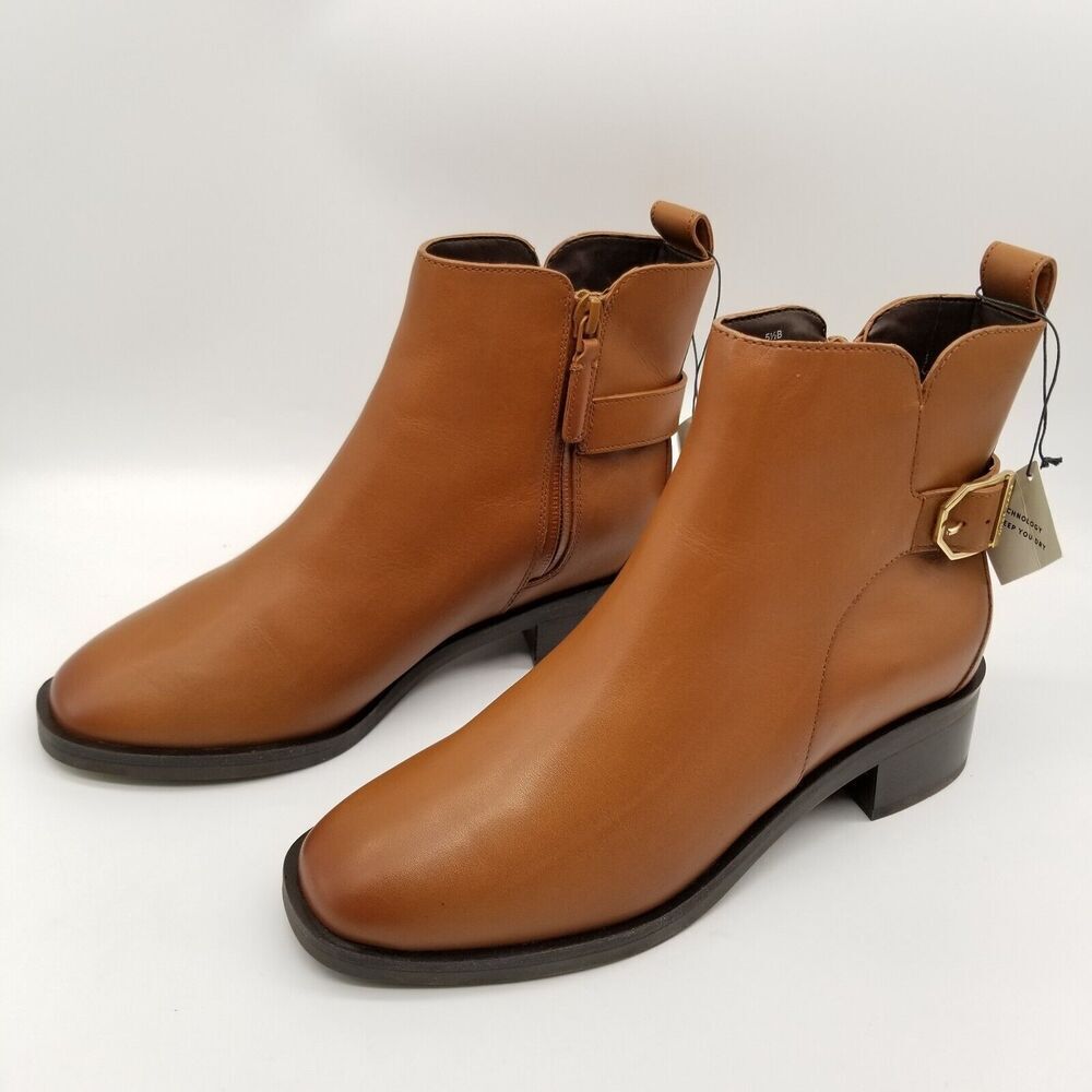 Cole Haan Women River Chelsea Ankle‎ Bootie Sz 5.5 B Camel Leather Zip City